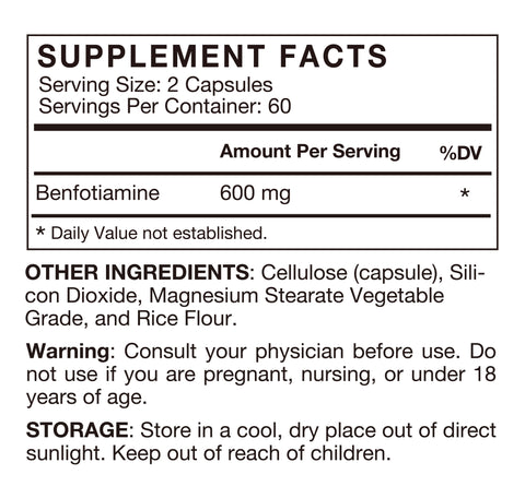 Benfotiamine 600mg